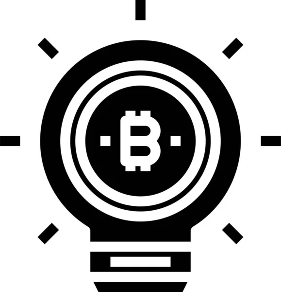 Icono Innovación Criptomoneda Bitcoin Estilo Sólido — Vector de stock