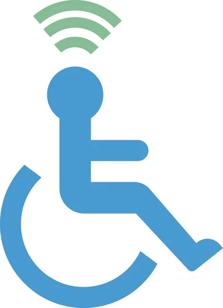 Dostępna Ikona Osoby Niepełnosprawnej Płaskim Stylu — Wektor stockowy