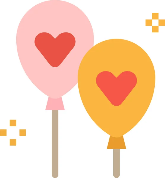 Ballon Amour Nouvel Icône Dans Style Plat — Image vectorielle