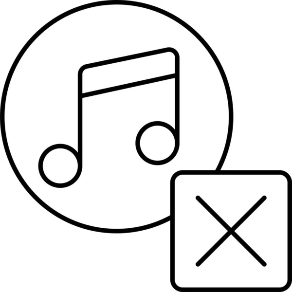 Μουσική Αφαίρεση Εικονίδιο Τραγούδι Στυλ Περίγραμμα — Διανυσματικό Αρχείο