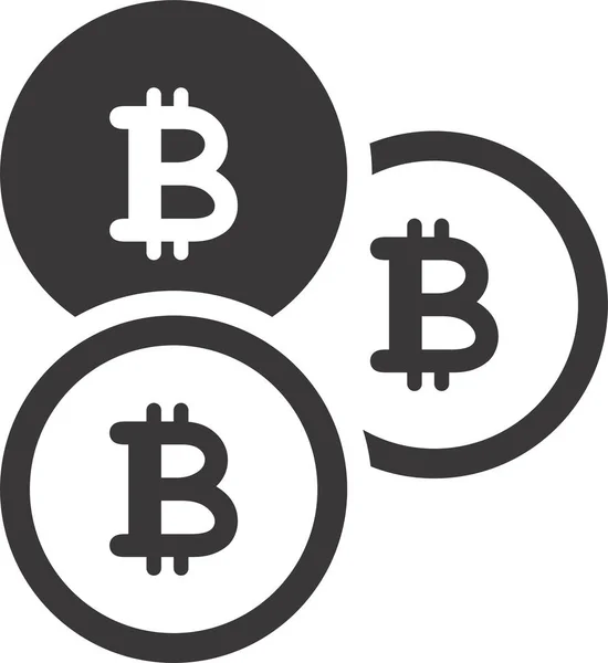 Bit Bitcoin Icon Solid Style — 스톡 벡터