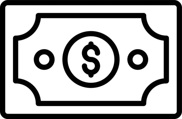 Dollar Bargeld Symbol Umriss Stil — Stockvektor