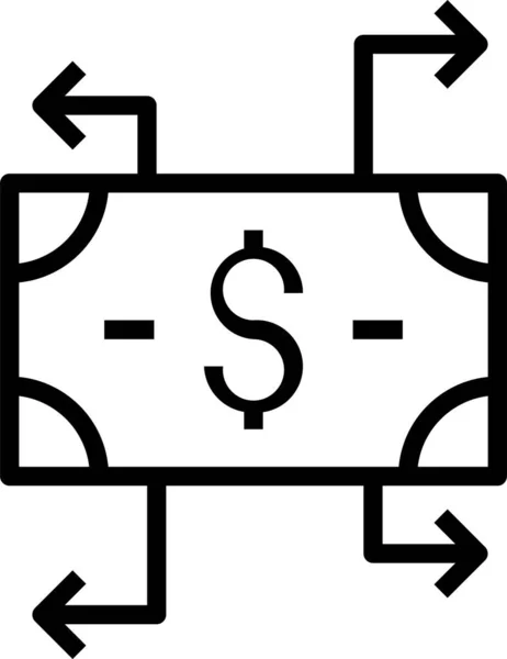 Efectivo Dinero Moneda Icono — Vector de stock