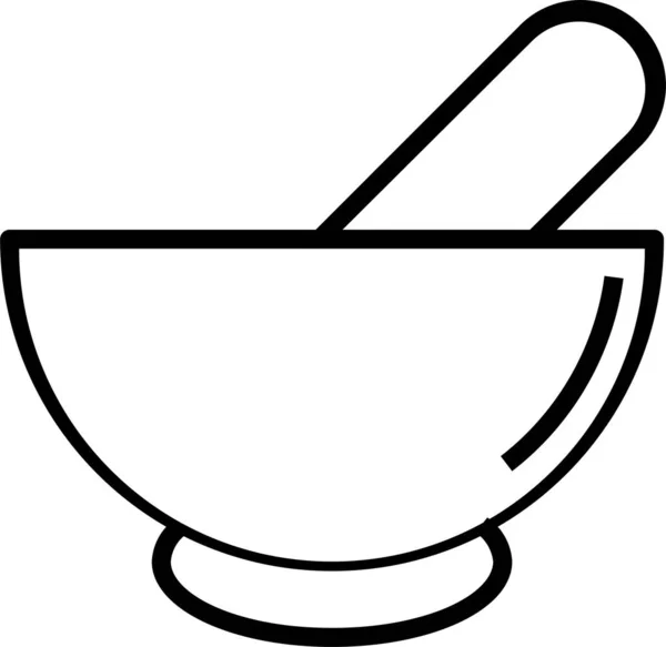 厨房汤厨具图标轮廓风格 — 图库矢量图片
