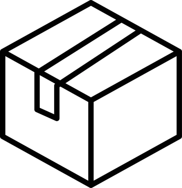 Ikona Przechowywania Przesyłki Kartonowej Zarysie — Wektor stockowy