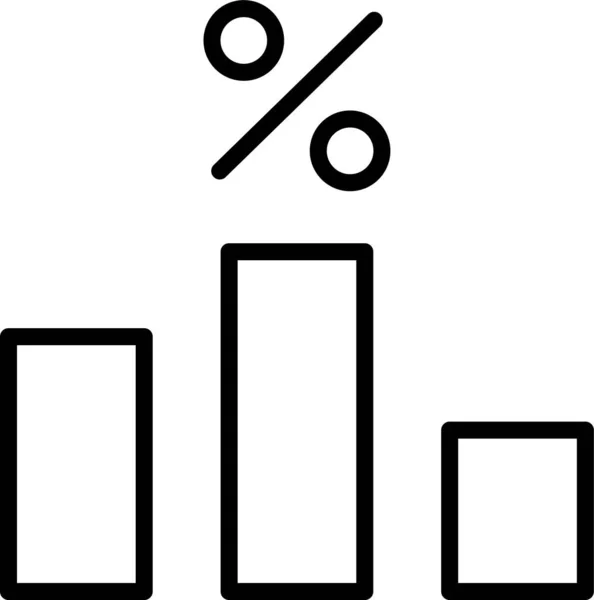 Bar Chart Ποσοστό Εικονίδιο Στυλ Περίγραμμα — Διανυσματικό Αρχείο