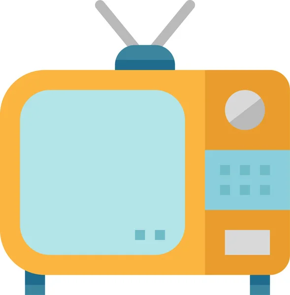 Entertainment Screen Television Icon Flat Style — Stock Vector
