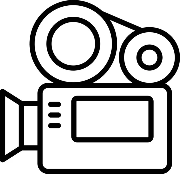 Tecnologia Cinematografica Icona Video Stile Contorno — Vettoriale Stock