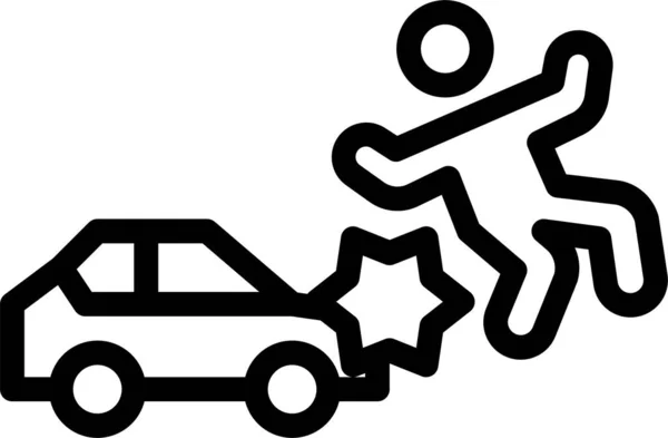Ikona Wypadku Samochodowego Zarysie — Wektor stockowy