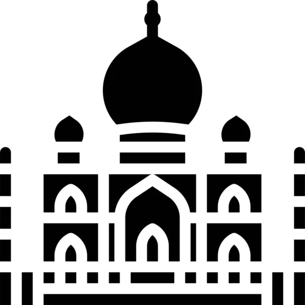 India Icono Mahal Hito Estilo Sólido — Vector de stock
