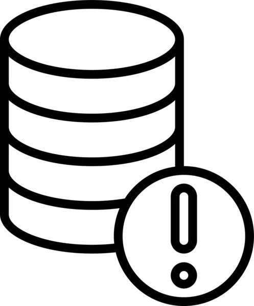 Ikon Basis Data Server Dalam Gaya Outline - Stok Vektor