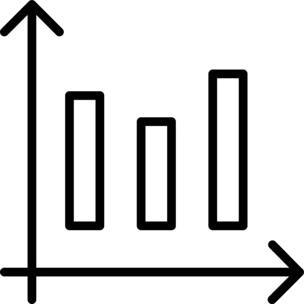 Icône Statistiques Diagramme Barres Dans Style Contour — Image vectorielle