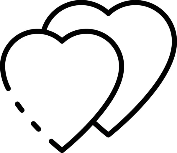 Love Heart Icon Outline Style — стоковый вектор