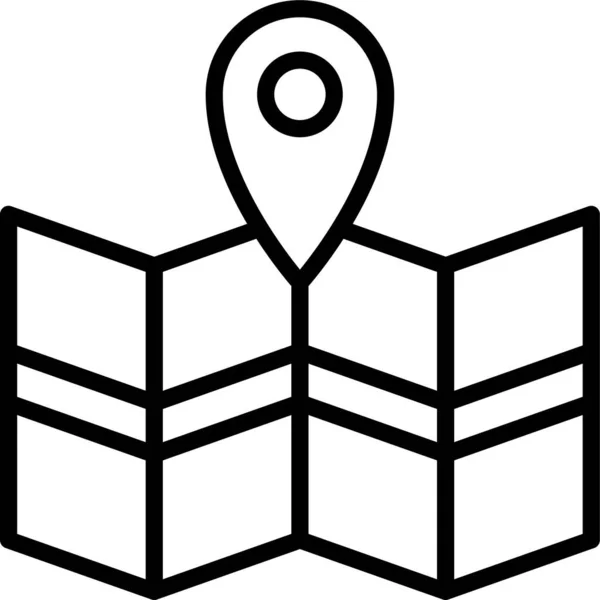 Marker Pin Térkép Ikon Körvonalazott Stílusban — Stock Vector
