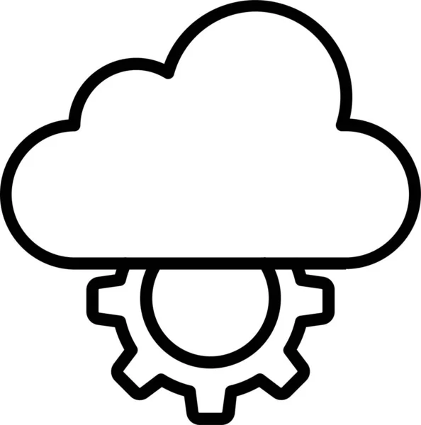 轮廓式的云存储数据图标 — 图库矢量图片