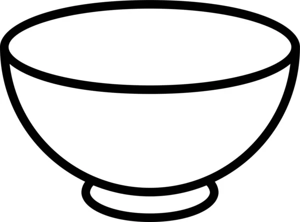 Bol Cuisine Icône Cuisson Dans Style Contour — Image vectorielle