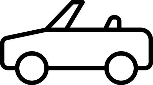 Μετατρέψιμο Εικονίδιο Μεταφοράς Αυτοκινήτων Στυλ Περίγραμμα — Διανυσματικό Αρχείο