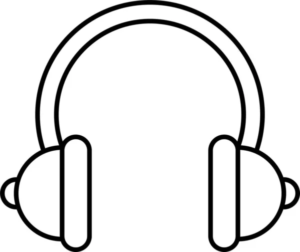 Icona Audio Delle Cuffie Stile Contorno — Vettoriale Stock