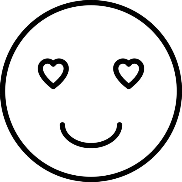 Sensación Corazón Sonriente Icono Estilo Contorno — Vector de stock