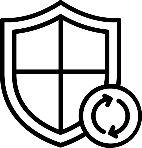 Значок Захисту Безпеки Стилі Контурів — стоковий вектор
