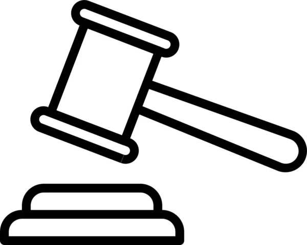 Δημοπρασία Δίκαιο Gavel Εικονίδιο Στυλ Περίγραμμα — Διανυσματικό Αρχείο
