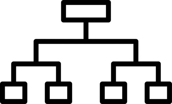 Hierarkisk Organisation Samarbete Ikon Konturstil — Stock vektor