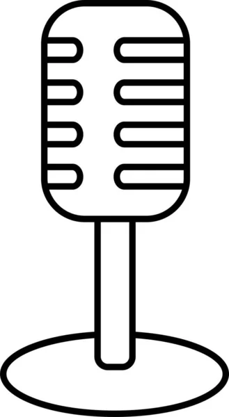 Mikrofon Mikrofon Lautsprecher Symbol Umriss Stil — Stockvektor