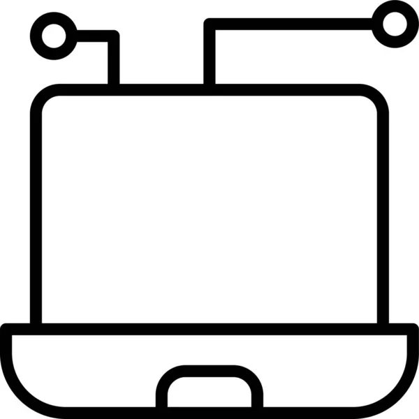 Portátil Icono Tecnología Informática Estilo Esquema — Archivo Imágenes Vectoriales