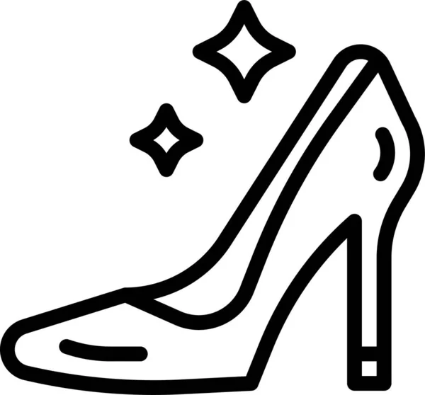 Tacones Calzado Moda Icono Estilo Esquema — Vector de stock