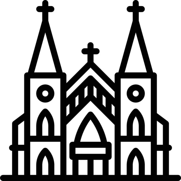 教会の結婚式キリスト教のアイコン — ストックベクタ
