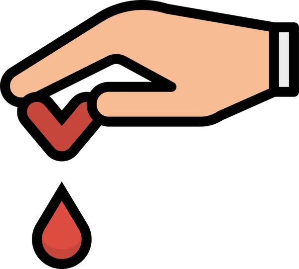 Icona Della Donazione Sangue Stile Contorno Pieno — Vettoriale Stock