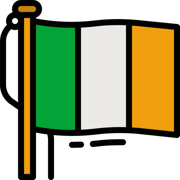 爱尔兰国旗爱尔兰图标 — 图库矢量图片