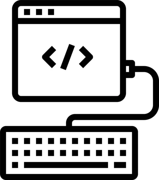 Admin Browser Codierungssymbol Umrissstil — Stockvektor