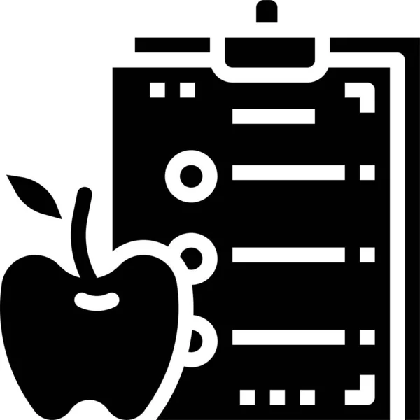 Pomme Alimentation Icône Remise Forme Dans Style Solide — Image vectorielle