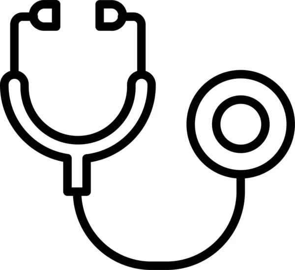 Stetoskop Doktoru Fonendoskop Simgesi Ana Hatları Biçiminde — Stok Vektör