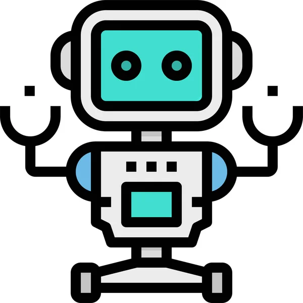 Robot Ikona Robota Stylu Wypełniony Zarys — Wektor stockowy