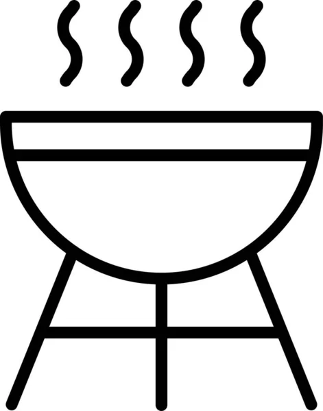 Гриль Пищи Значок Приготовления Пищи Стиле Наброска — стоковый вектор