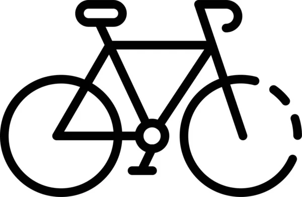 Fiets Fiets Reizen Pictogram Omtrek Stijl — Stockvector