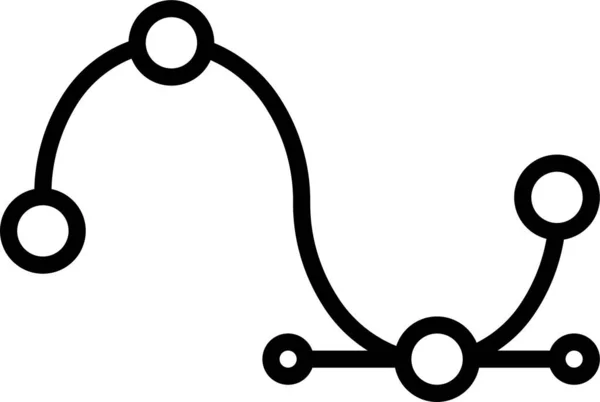 Grafická Ikona Nástroje Křivky Stylu Osnovy — Stockový vektor