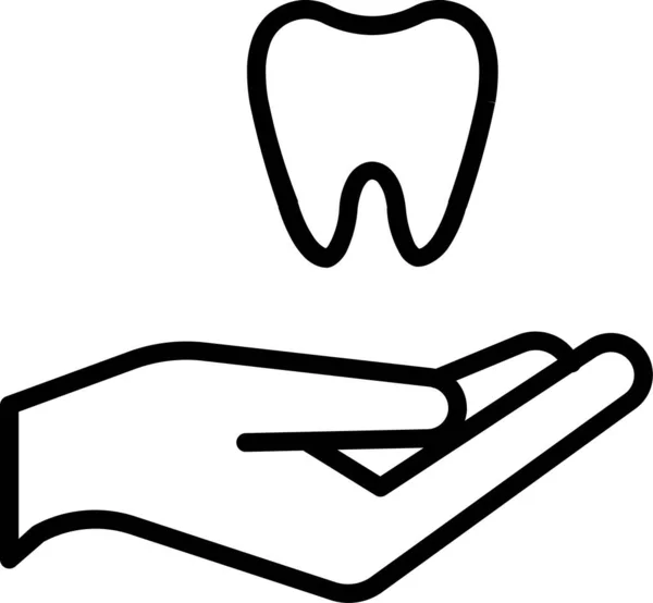 Lebensikone Der Zahnpflege Umrissen — Stockvektor