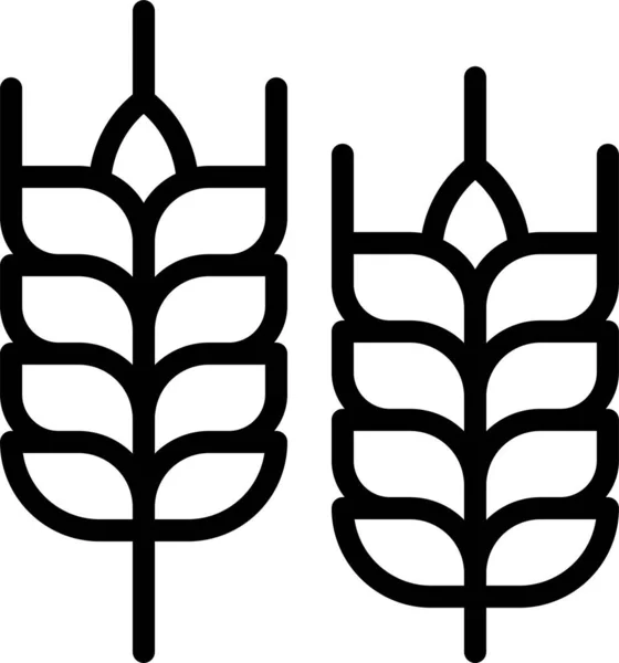 Barley Branch Leaves Icon Outline Style — Vetor de Stock