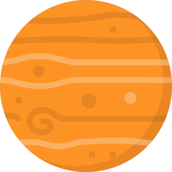 Jupiter Planète Science Icône Dans Style Plat — Image vectorielle