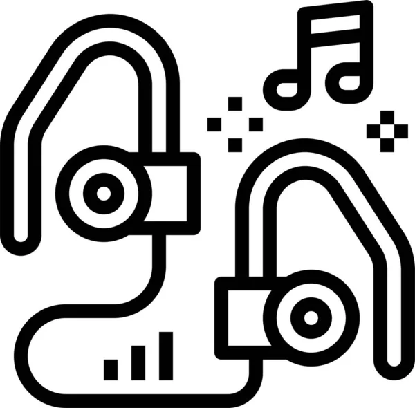 Ikona Słuchawki Konkurencji Audio Stylu Zarysu — Wektor stockowy