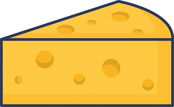 Τυρί Τροφίμων Γαλακτοκομικό Εικονίδιο Στυλ Γεμάτο Περίγραμμα — Διανυσματικό Αρχείο