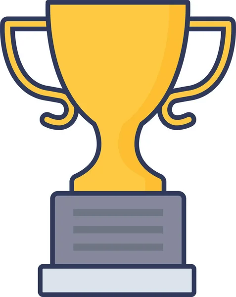 Trofeo Icono Ganador Del Éxito Estilo Esquema Lleno — Vector de stock