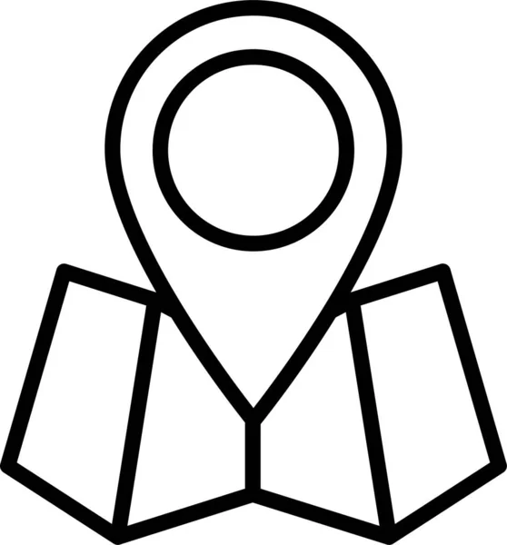 Ikona Map Gps Pin Stylu Zarysu — Wektor stockowy