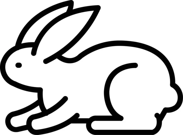 Kaninchen Hasen Tier Ikone Umrissen — Stockvektor