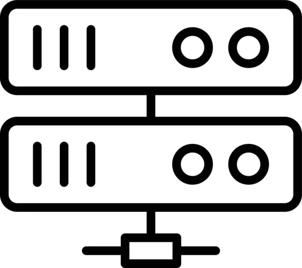 服务器数据库存储图标的轮廓样式 — 图库矢量图片
