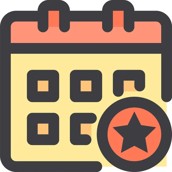Kalender Datum Interface Symbol Ausgefüllten Outline Stil — Stockvektor