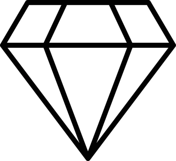 Diamant Luxe Premium Icoon Outline Stijl — Stockvector